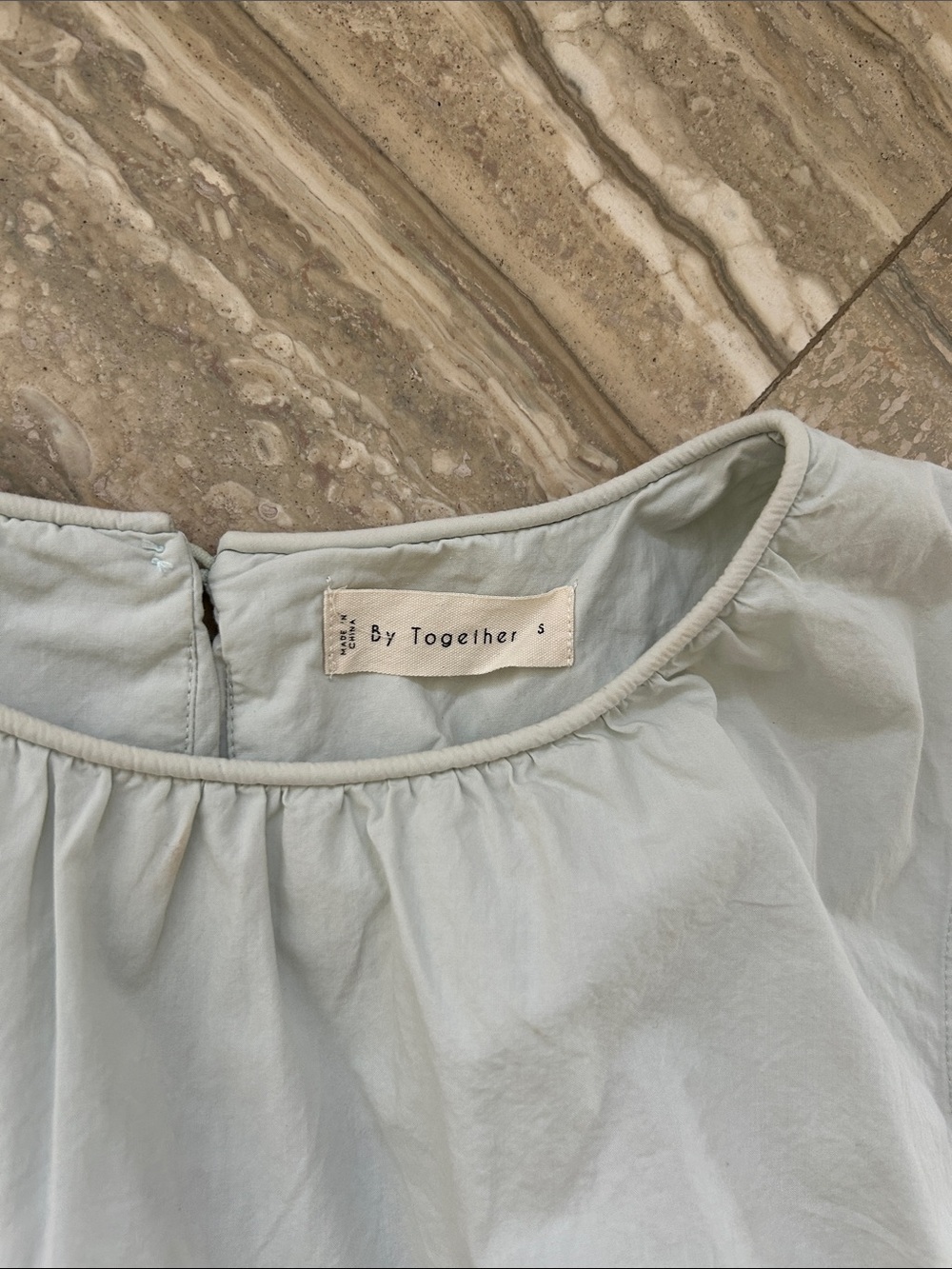 Together mint green Drawstring Top size small - Picture 2 of 7
